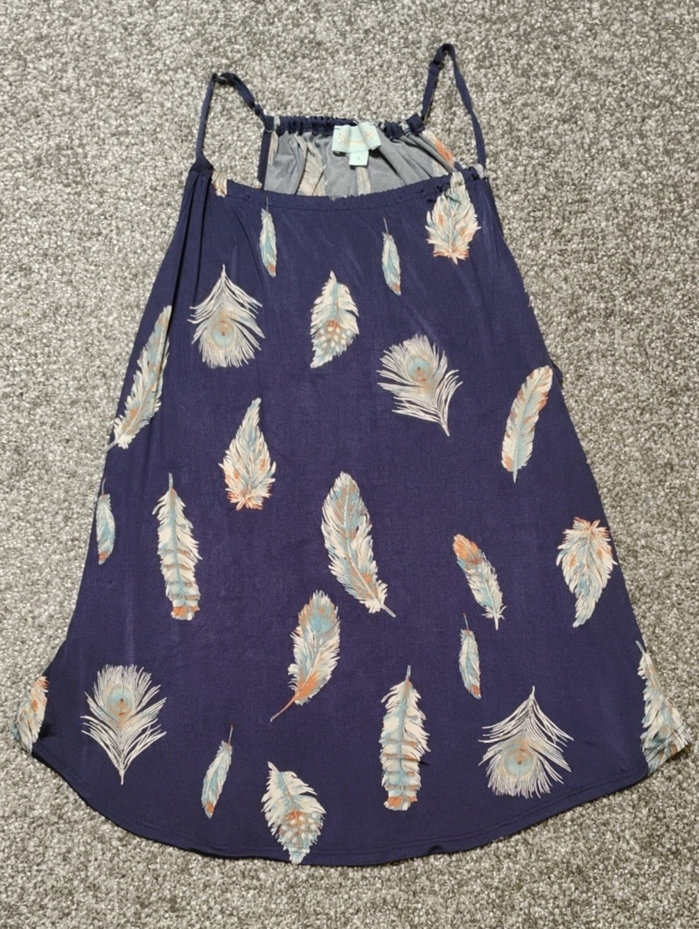 Veronica M Navy Feather-Print Halter Camisole